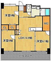 フェルト127  ｜ 福岡県北九州市小倉北区砂津3丁目（賃貸マンション3LDK・9階・73.33㎡） その2