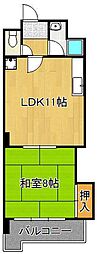 グランドハイツ砂津 1LDKの間取図画像