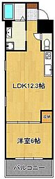 エルザ香春口45 1LDKの間取図画像