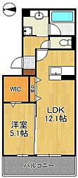 HABITAT YOSHINO 1LDKの間取図画像