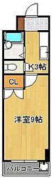 ウィンズ浅香 1Kの間取図画像