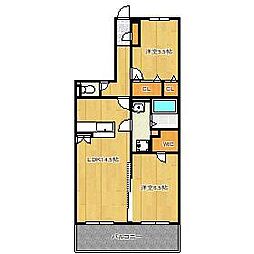 ブラン・ノワール赤坂 2LDKの間取図画像