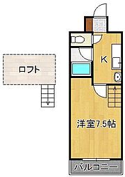 ヒロビル 1Kの間取図画像