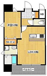 アクシオ小倉 1LDKの間取図画像