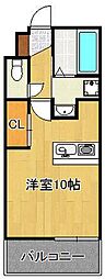 アクシオ小倉 ワンルームの間取図画像