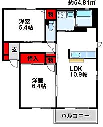 ファミーユ樹B棟 2階