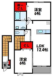 サンマリナ 2LDKの間取図画像