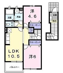 プラークティコ3 2LDKの間取図画像