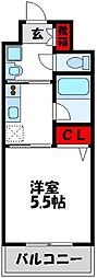 ロイヤルタワー学園の杜 1Kの間取図画像