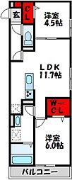 アン・シャトウ3 2LDKの間取図画像