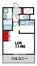 フトゥーロ・ベネスタンテ 1Kの間取図画像