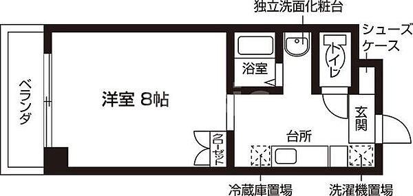 アミカーレ錦 703｜京都府京都市中京区富小路通錦小路下る西大文字町(賃貸マンション1K・2階・24.57㎡)の写真 その2