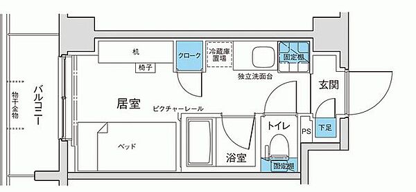 キャンパスヴィレッジ京都西京極 407｜京都府京都市右京区西京極北大入町(賃貸マンション1K・4階・15.93㎡)の写真 その2