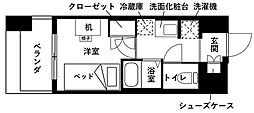 レジディア仙台支倉（東北大学病院前・学生レジデンス） 12階ワンルームの間取り