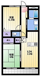 フェリス南平 2LDKの間取図画像
