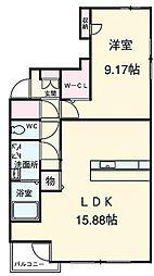 セントラルパーク下池川 1LDKの間取図画像