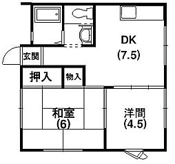 カプチーノSHUN 2DKの間取図画像