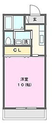 彩 1Kの間取図画像
