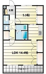 サンマリン1 1LDKの間取図画像
