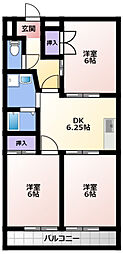 サンレイク和泉 3DKの間取図画像