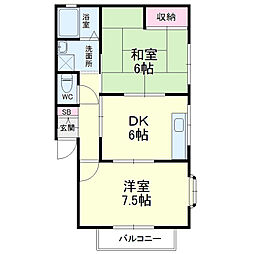 ST.2 2DKの間取図画像