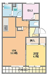 広野マンション 1SLDKの間取図画像