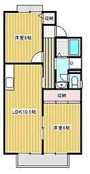 ベルハイム 2LDKの間取図画像