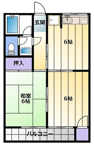静岡県浜松市中央区西伊場町(賃貸アパート2DK・2階・40.60㎡)の写真 その2