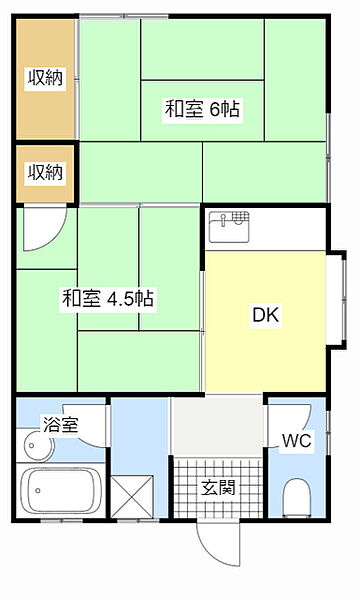 入船コーポ 1F東｜静岡県浜松市中央区和合町(賃貸アパート2DK・2階・33.12㎡)の写真 その2
