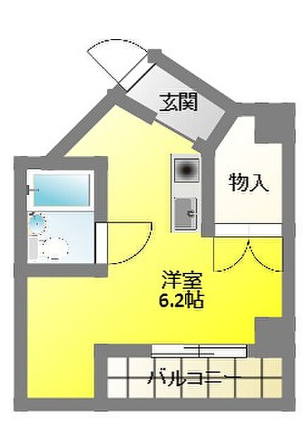 リエス浜松駅南 406｜静岡県浜松市中央区海老塚１丁目(賃貸マンション1R・4階・22.53㎡)の写真 その2