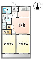 エバーウィン 101 ｜ 静岡県浜松市中央区増楽町（賃貸アパート2LDK・1階・51.30㎡） その2