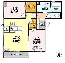 仮）D-room上浅田二丁目II 101 ｜ 静岡県浜松市中央区上浅田２丁目（賃貸アパート2LDK・1階・64.33㎡） その2