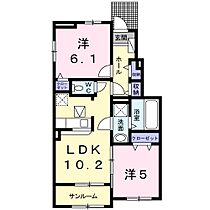 サンシーサイドIII 105 ｜ 静岡県浜松市中央区瓜内町（賃貸アパート2LDK・1階・54.19㎡） その2