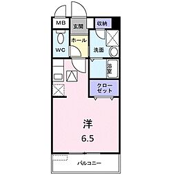 ドムス・セレーネ ワンルームの間取図画像