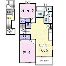プレッソトリデ 2LDKの間取図画像