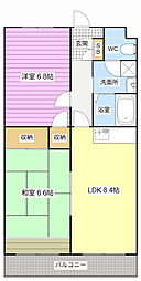 ビューしじみの森 2LDKの間取図画像