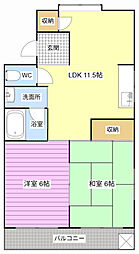 沢乃杜レジデンス 2LDKの間取図画像