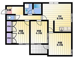 レガート佐鳴台 3DKの間取図画像