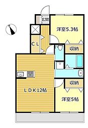 ルミナス 2LDKの間取図画像