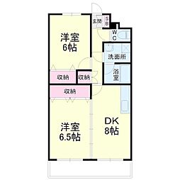 メゾンマスカット 2DKの間取図画像
