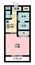Liberty 1Kの間取図画像