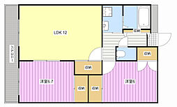 スウィングベル 2LDKの間取図画像