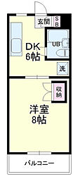 レジデンスアルージェ1 1DKの間取図画像