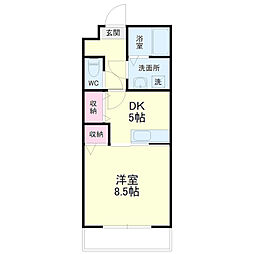 オリーブ住吉 1DKの間取図画像