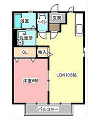 ロワールA 1LDKの間取図画像