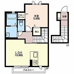 ベイサージュ2 1LDKの間取図画像