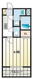 オーナメント 1Kの間取図画像