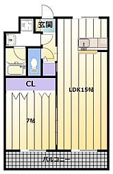Ciaoバンビーナ 1LDKの間取図画像