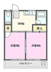 コーポBIG 2DKの間取図画像