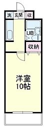 中沢シティハイツガーデン 1Kの間取図画像